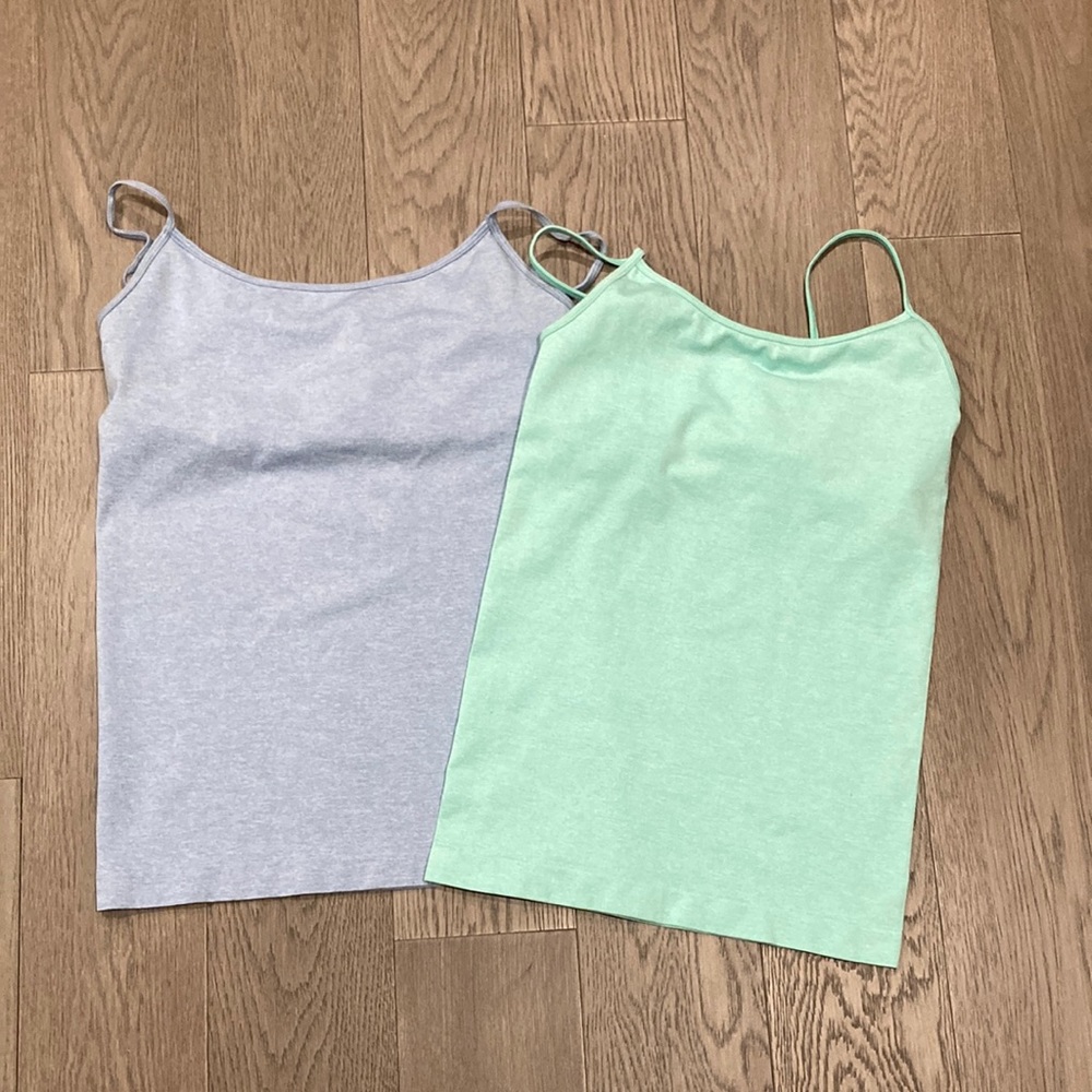 Women's Mint and Light Blue Camisole Tops - Set of 2